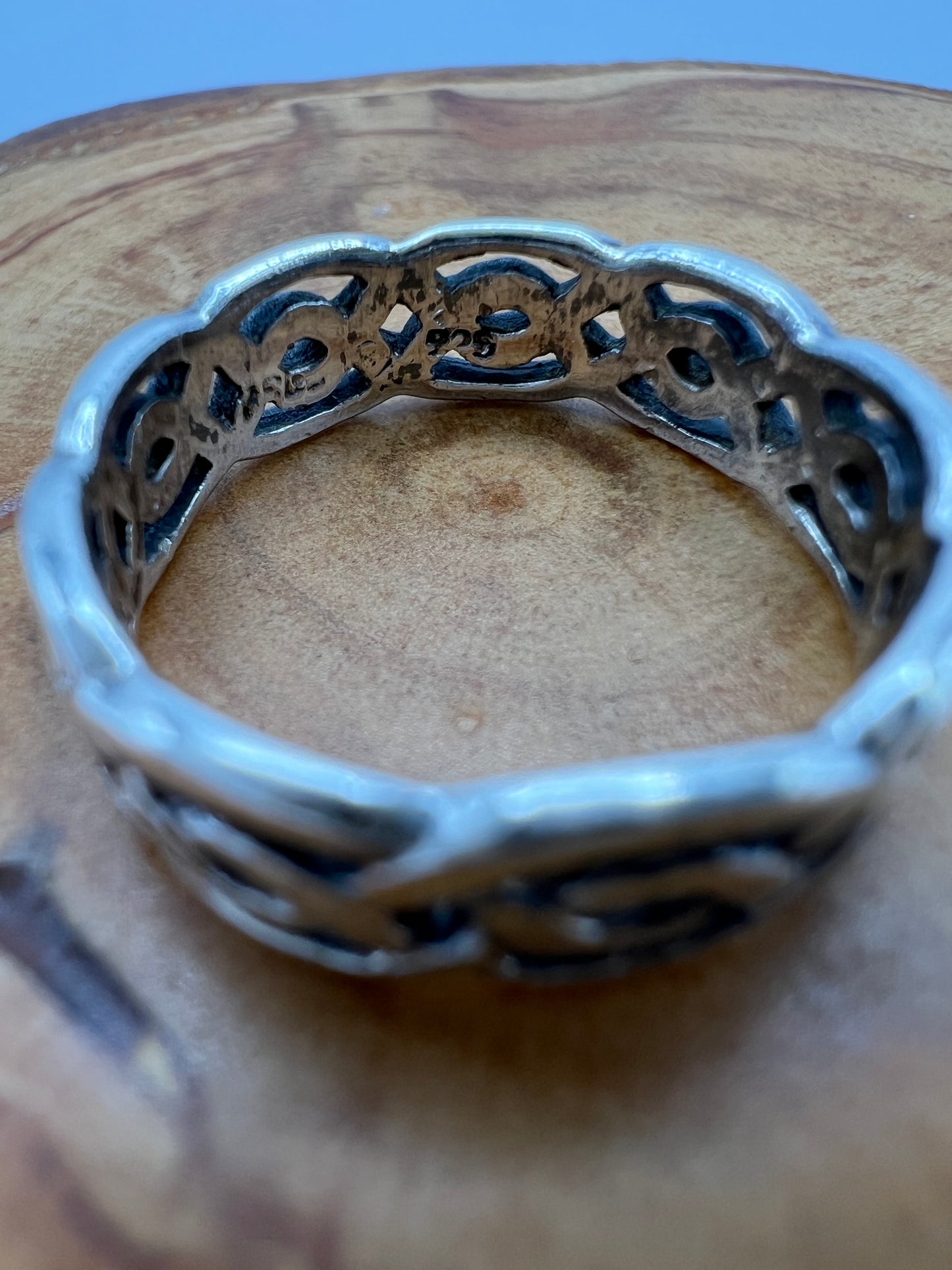 Celtic Cut Out Sterling Silver Ring - Size 5.5