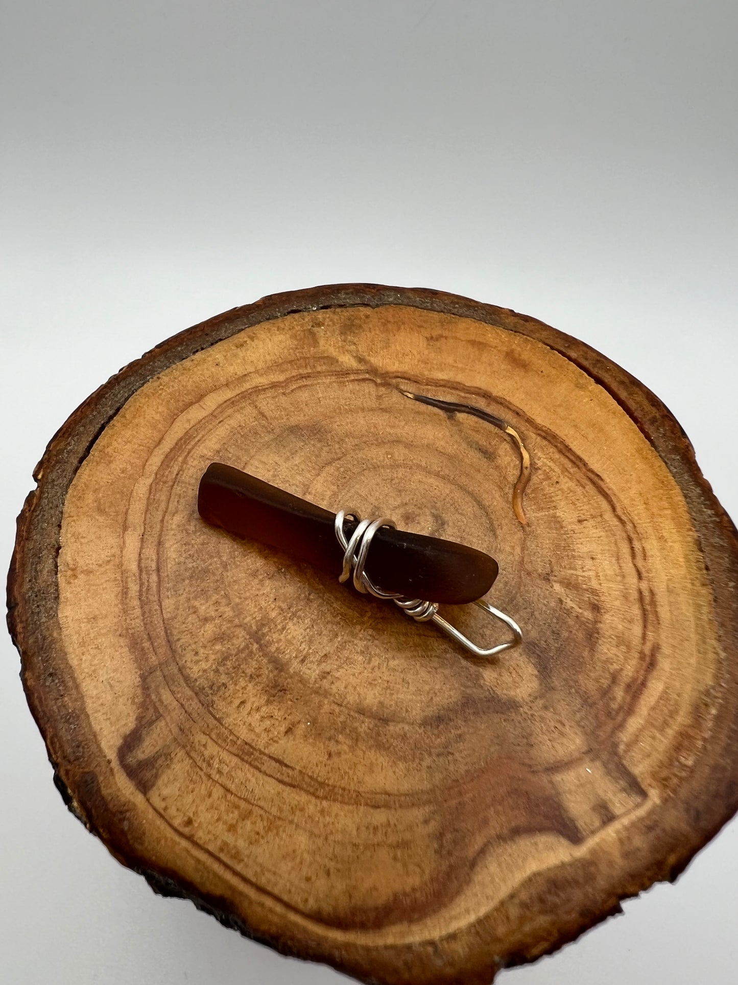 Sea Glass Pendant ( Small) Brown