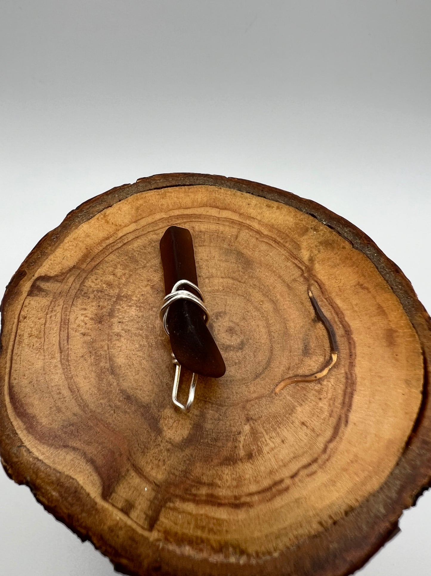 Sea Glass Pendant ( Small) Brown