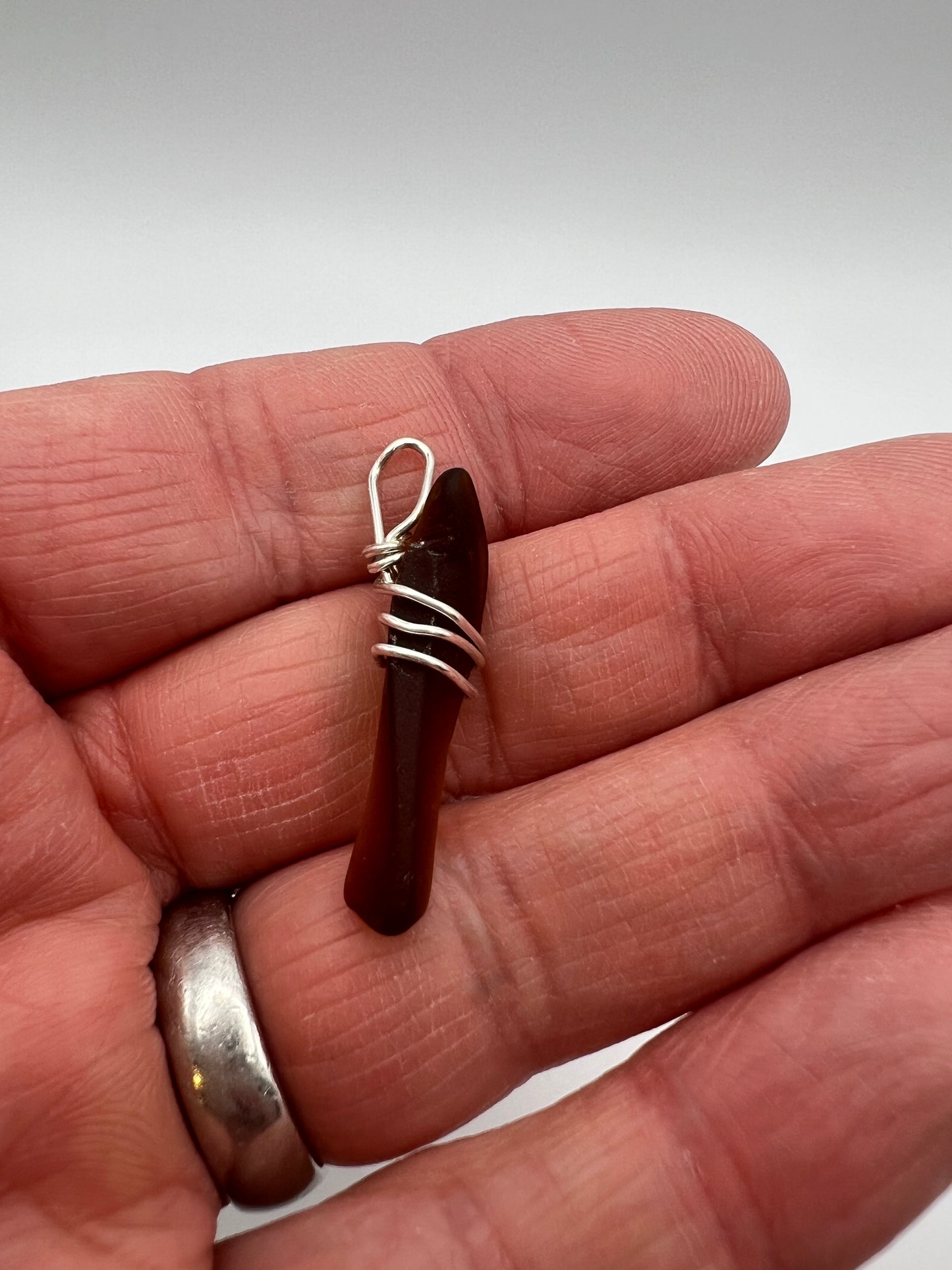 Sea Glass Pendant ( Small) Brown