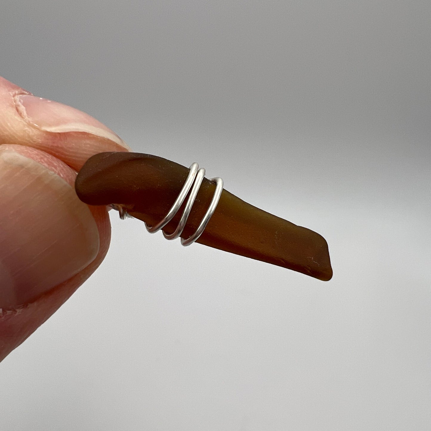 Sea Glass Pendant ( Small) Brown