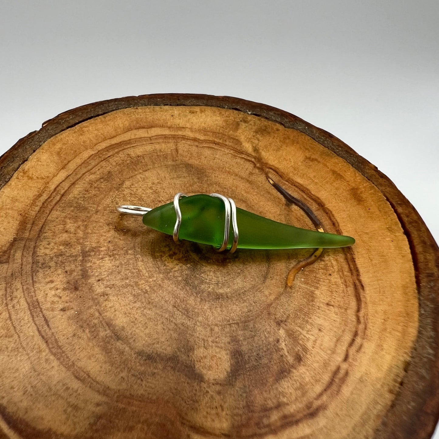 Sea Glass Pendant ( Small ) Green