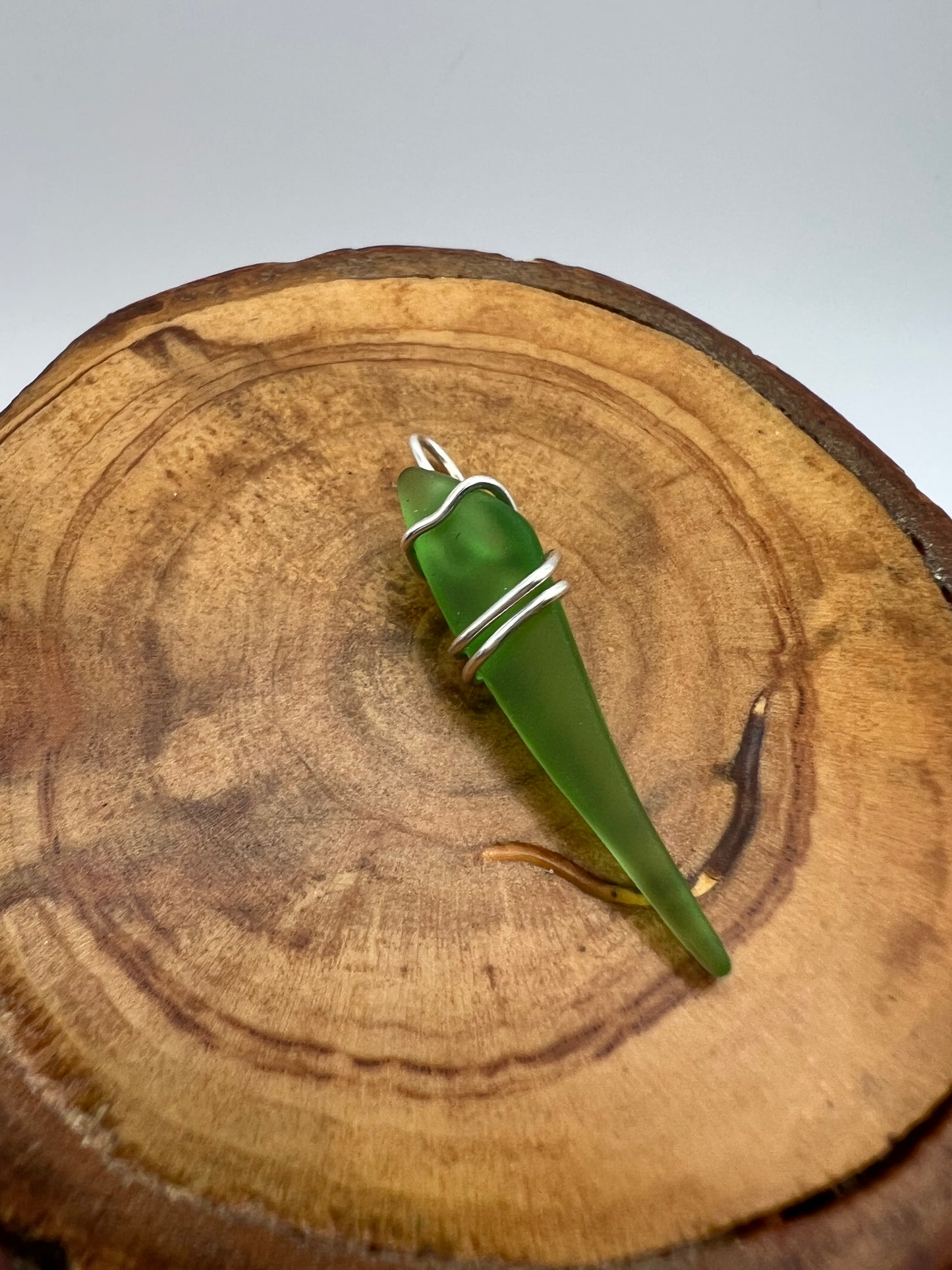 Sea Glass Pendant ( Small ) Green