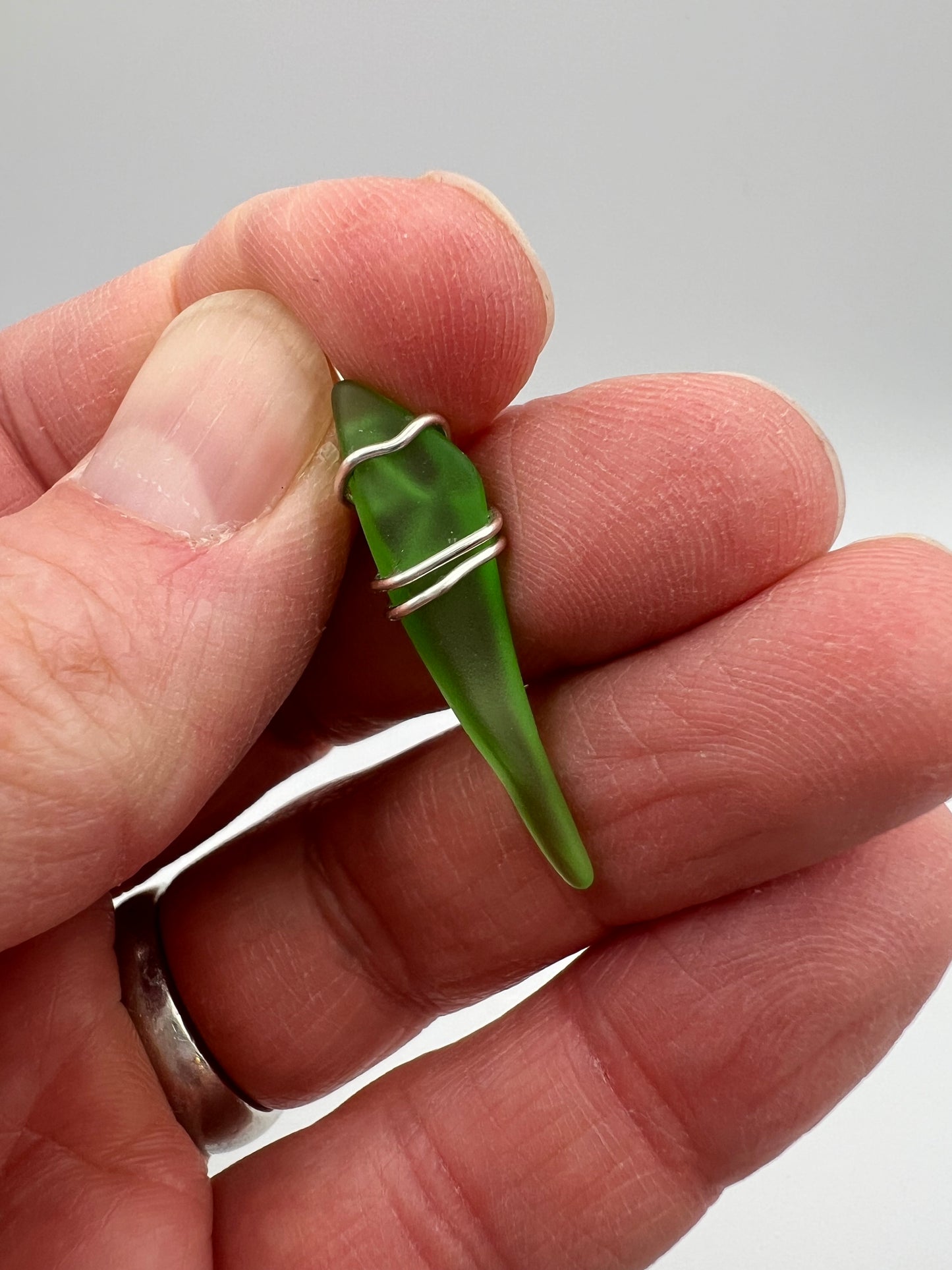 Sea Glass Pendant ( Small ) Green