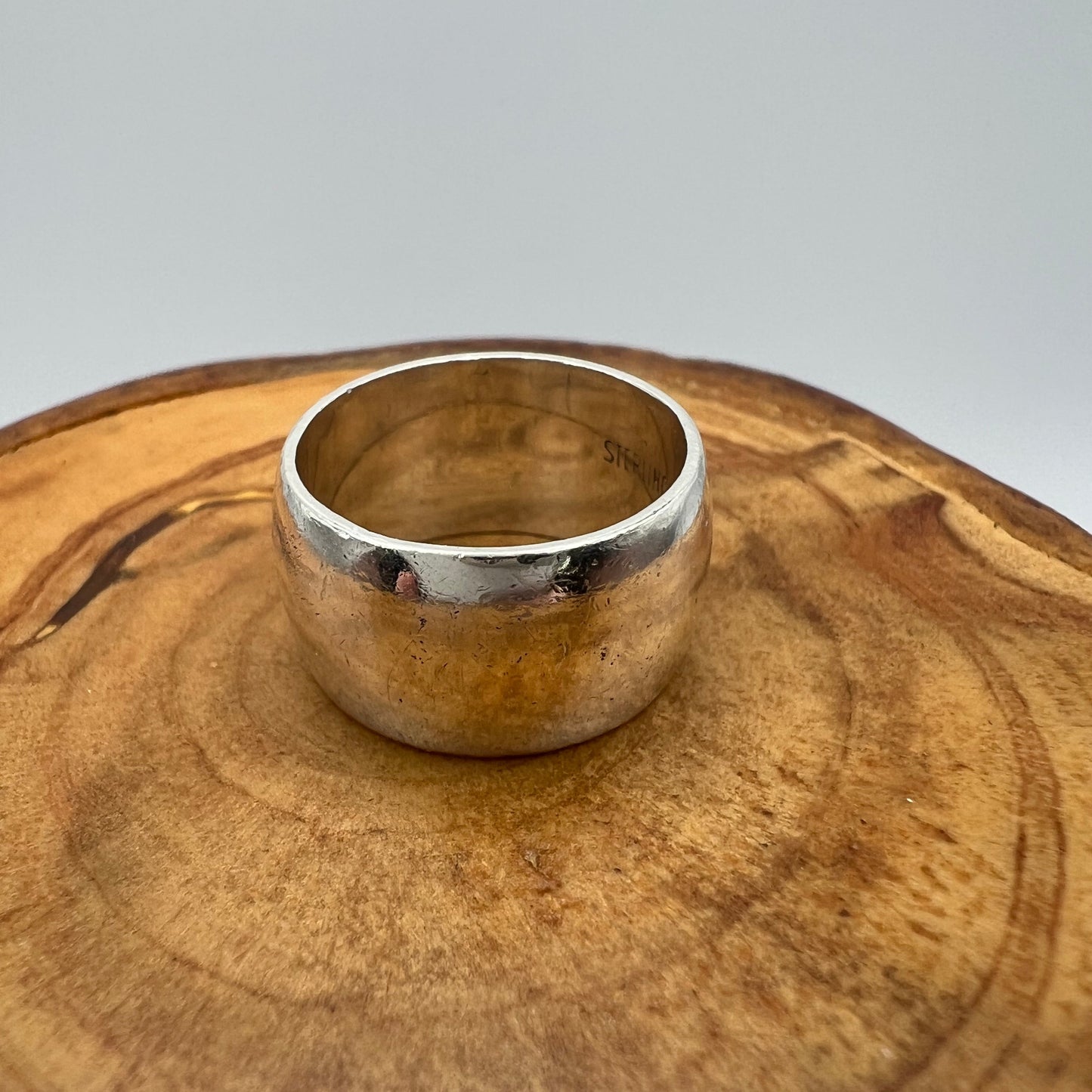 Wide band Sterling Silver Ring - Size 5