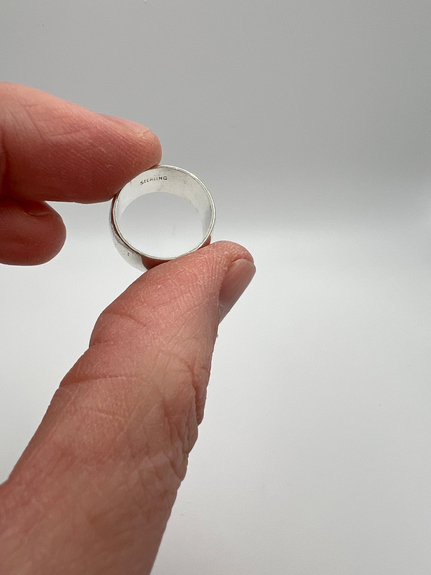 Wide band Sterling Silver Ring - Size 5