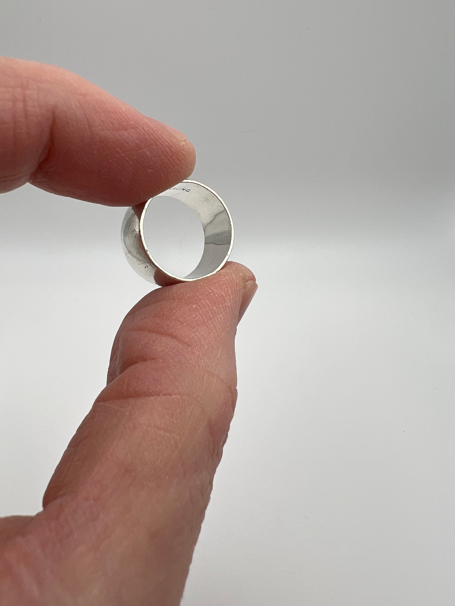 Wide band Sterling Silver Ring - Size 5