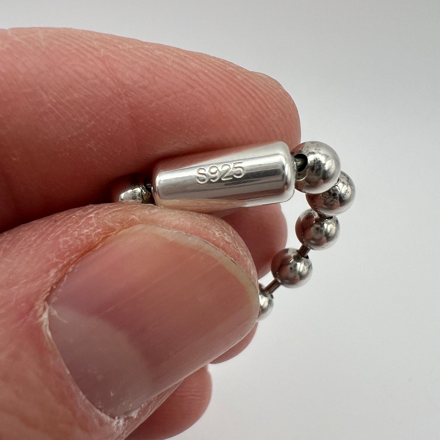 Sterling Silver Ball Chain Stacker Ring size 11 - 4mm