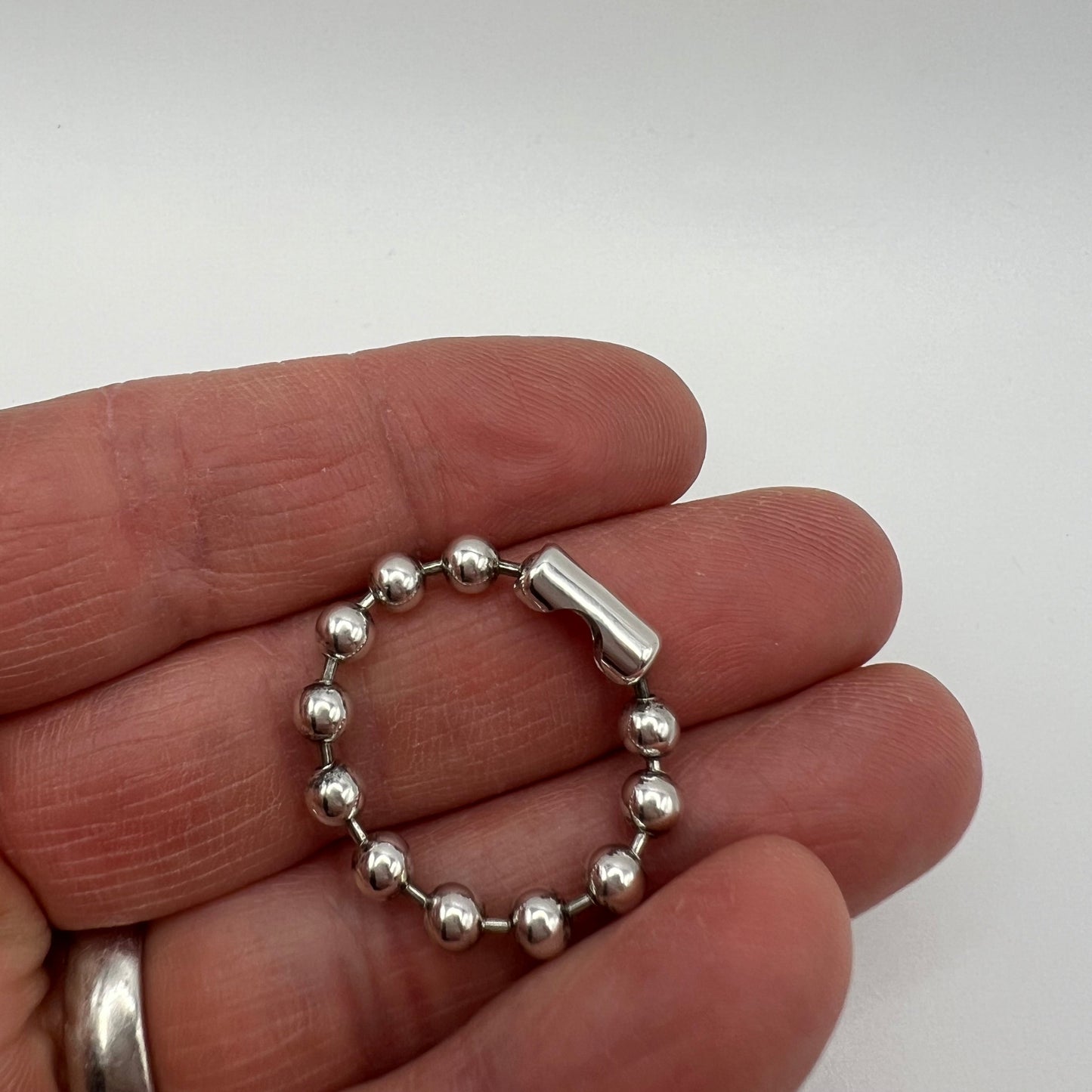 Sterling Silver Ball Chain Stacker Ring size 11 - 4mm