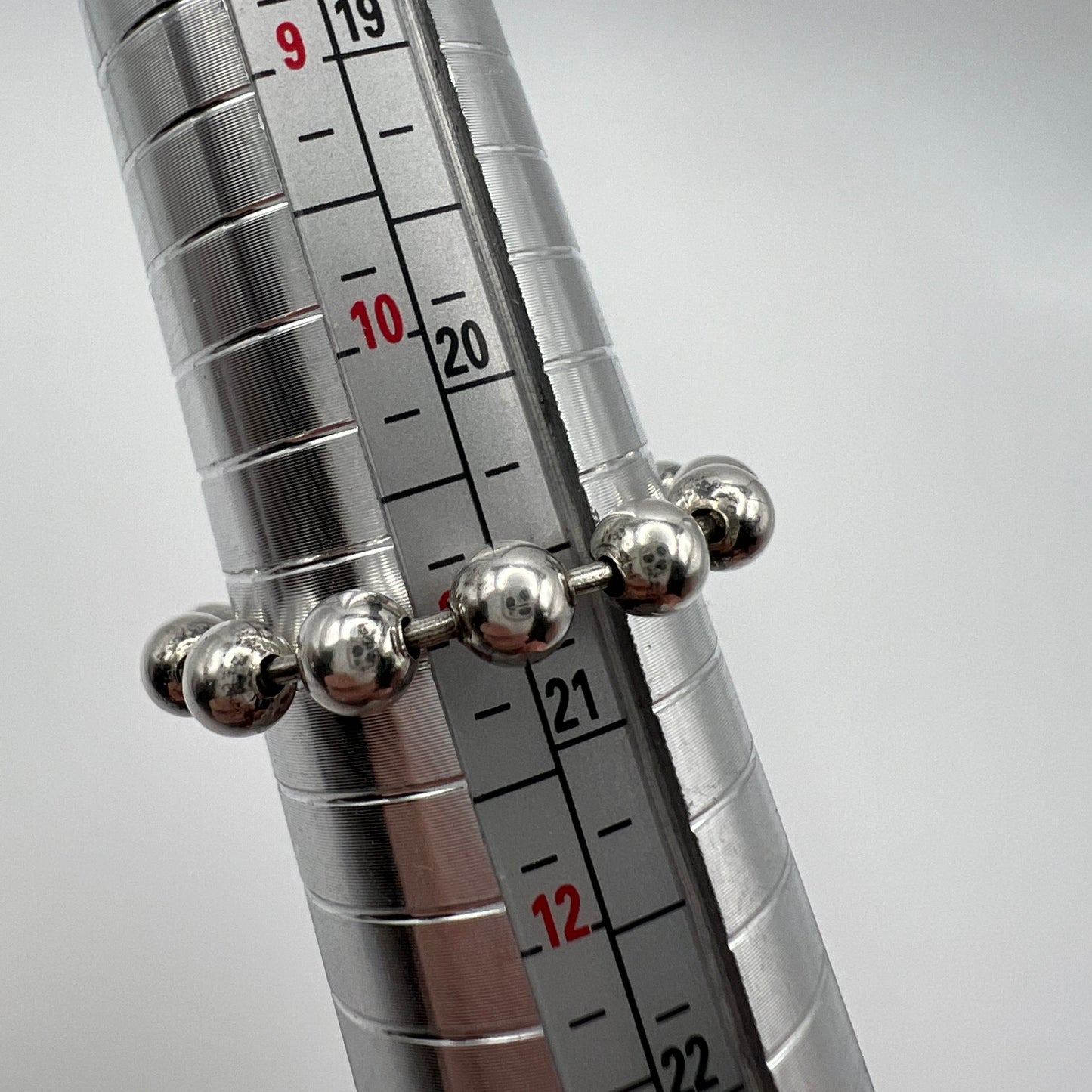 Sterling Silver Ball Chain Stacker Ring size 11 - 4mm