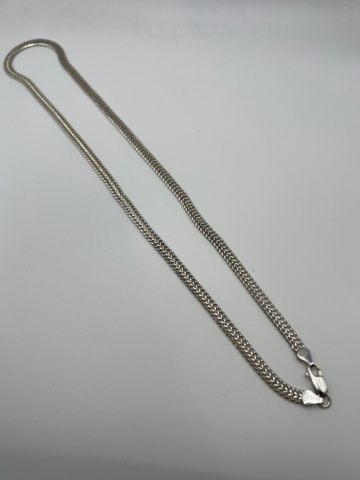 Vintage 23 3/8” Sterling Silver Double Curb Chain Necklace 22.77g made in Italy