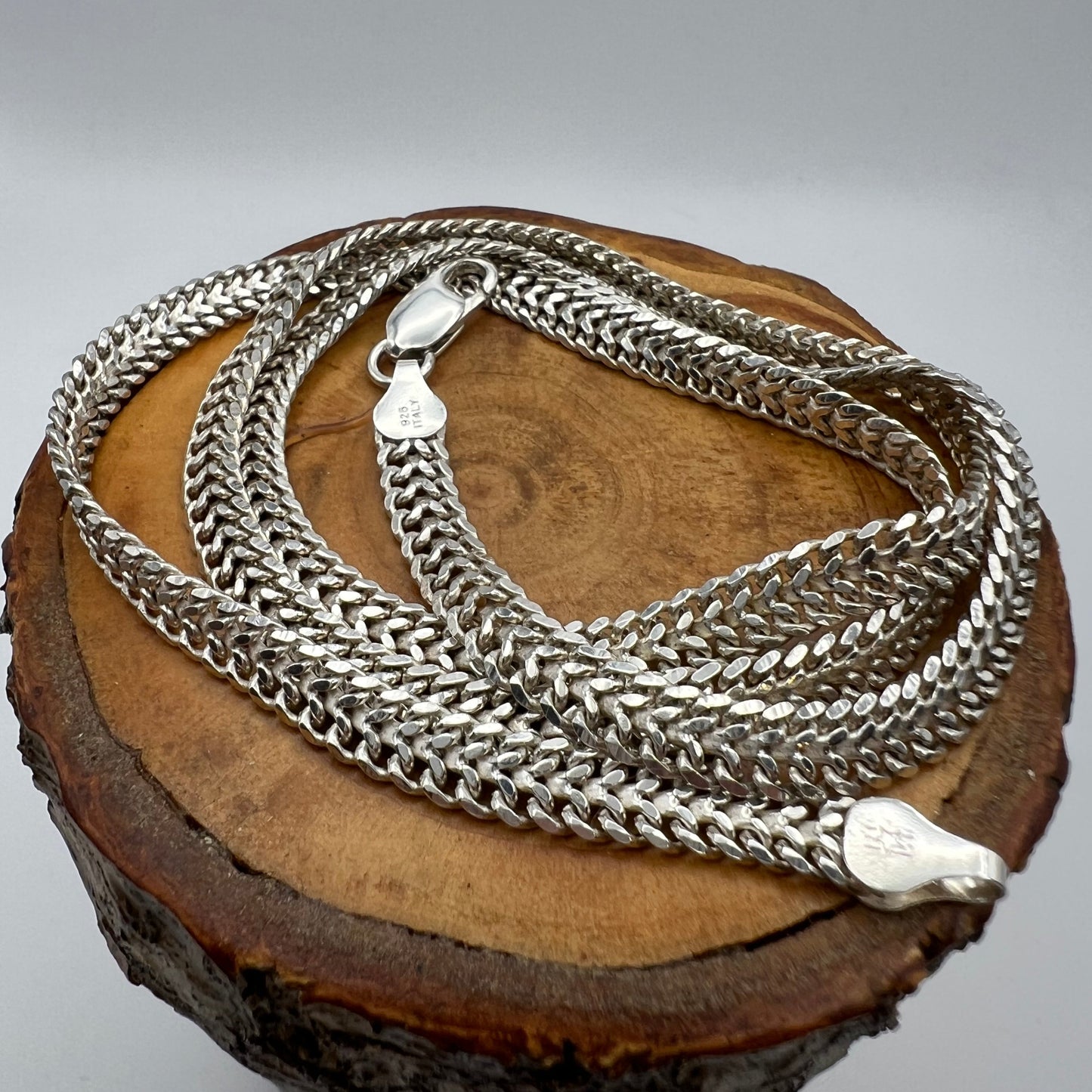 Vintage 23 3/8” Sterling Silver Double Curb Chain Necklace 22.77g made in Italy