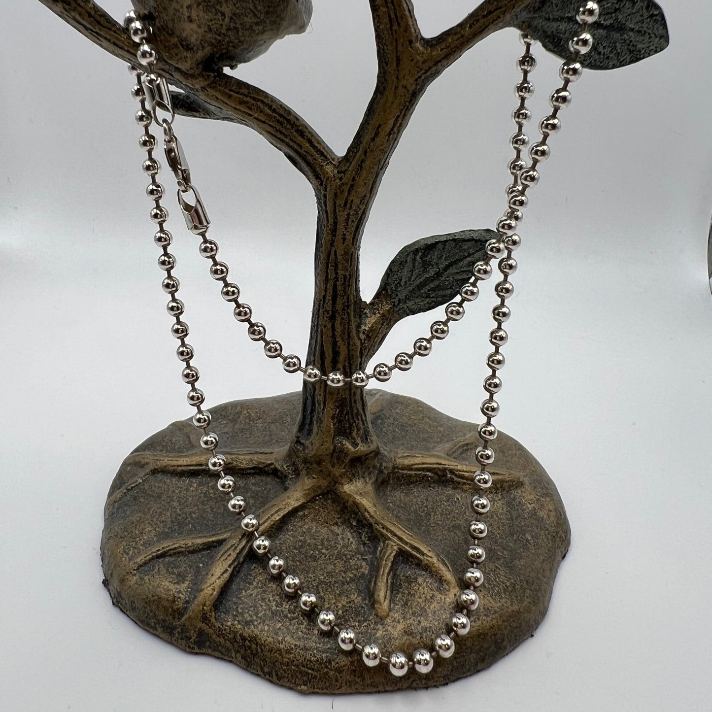 Vintage Sterling Silver Ball Chain Necklace 4mm - 24g - 20.25” Made in Italy
