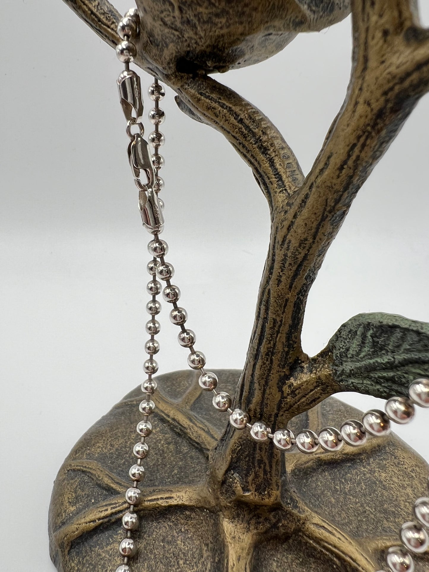Vintage Sterling Silver Ball Chain Necklace 4mm - 24g - 20.25” Made in Italy