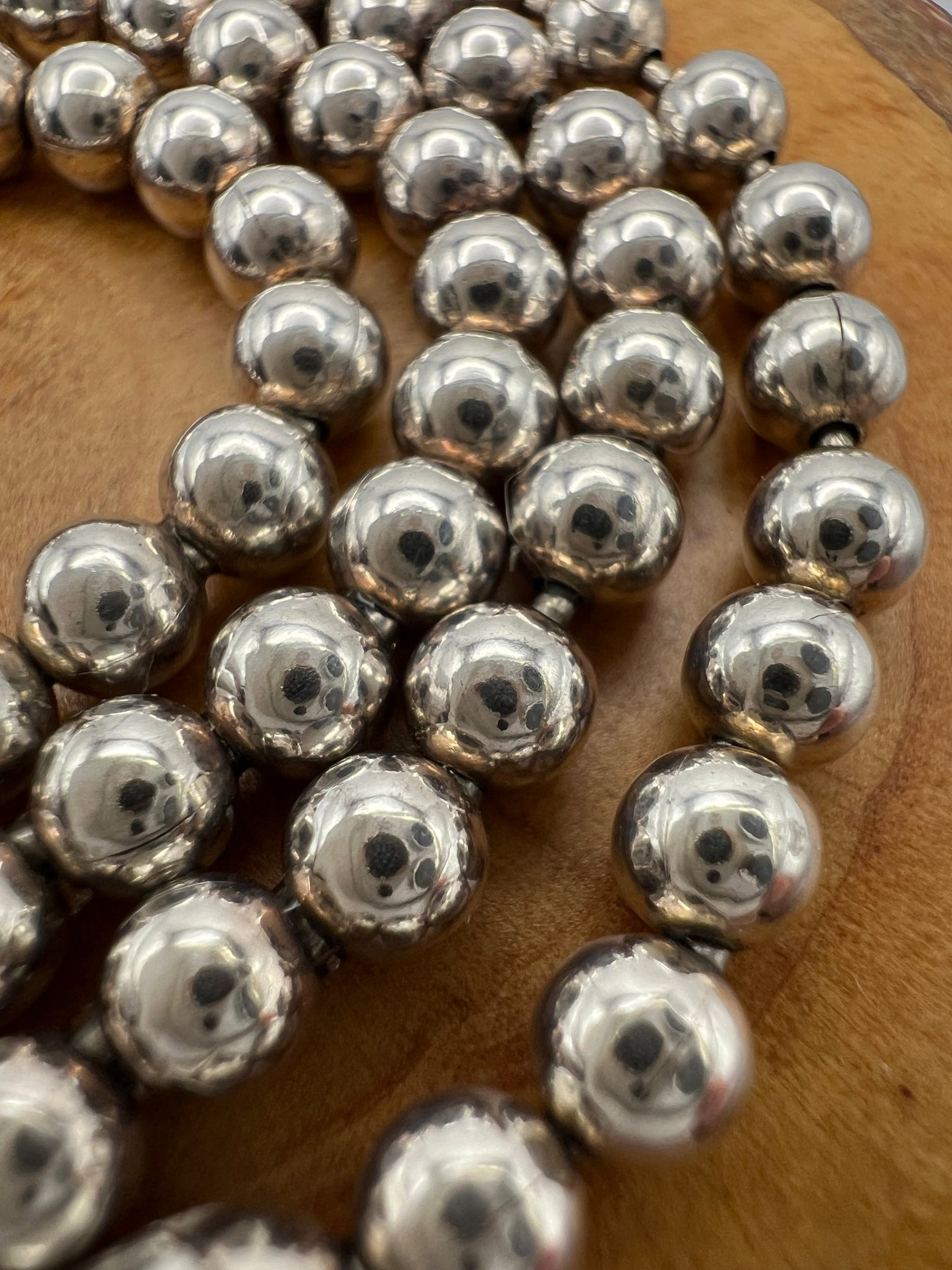 Vintage Sterling Silver Ball Chain Necklace 4mm - 24g - 20.25” Made in Italy