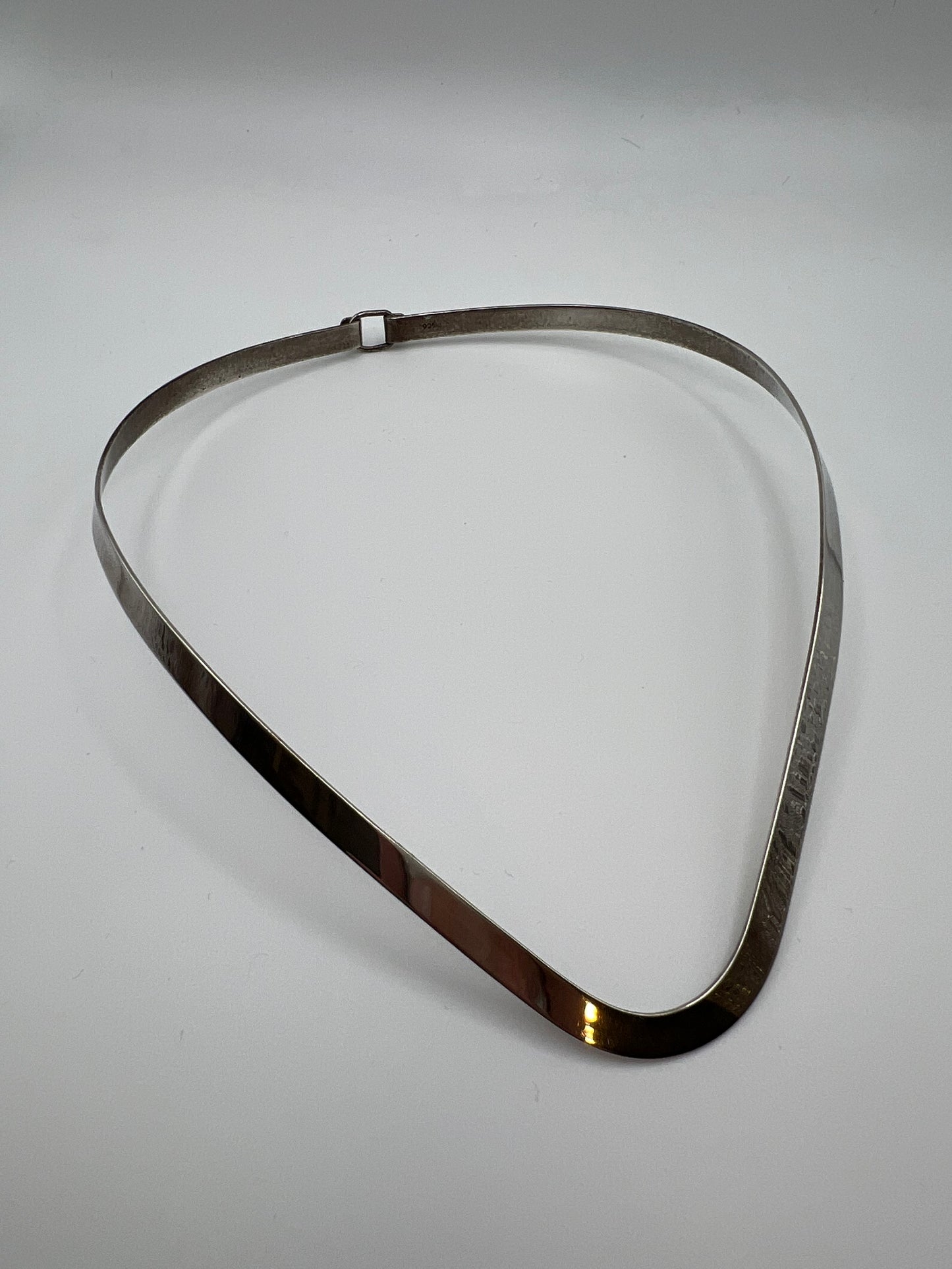 Vintage Solid Sterling Silver Collar Necklace With Clasp