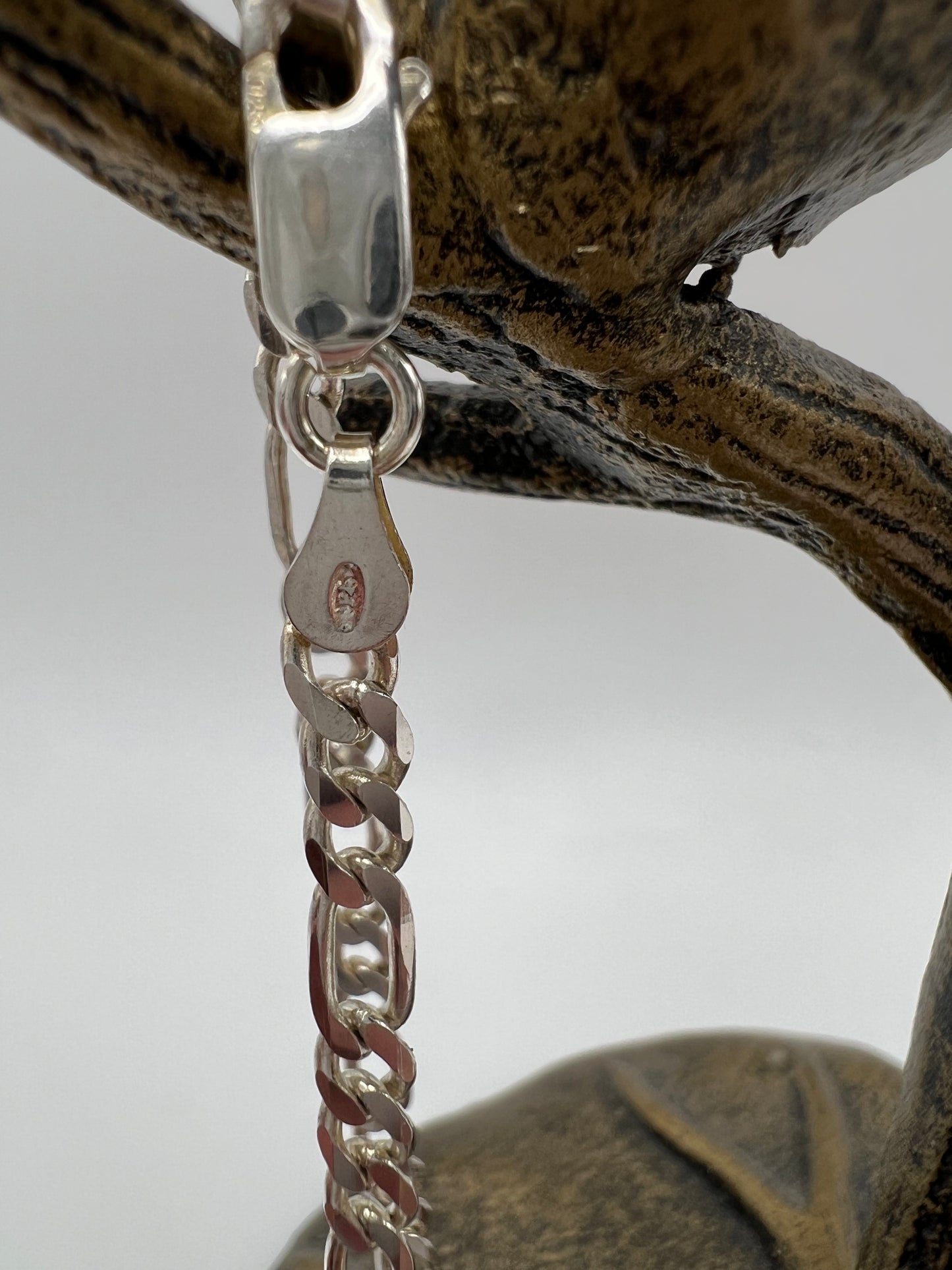 Classic Sterling Silver Figaro Chain Necklace 24” Made in Italy