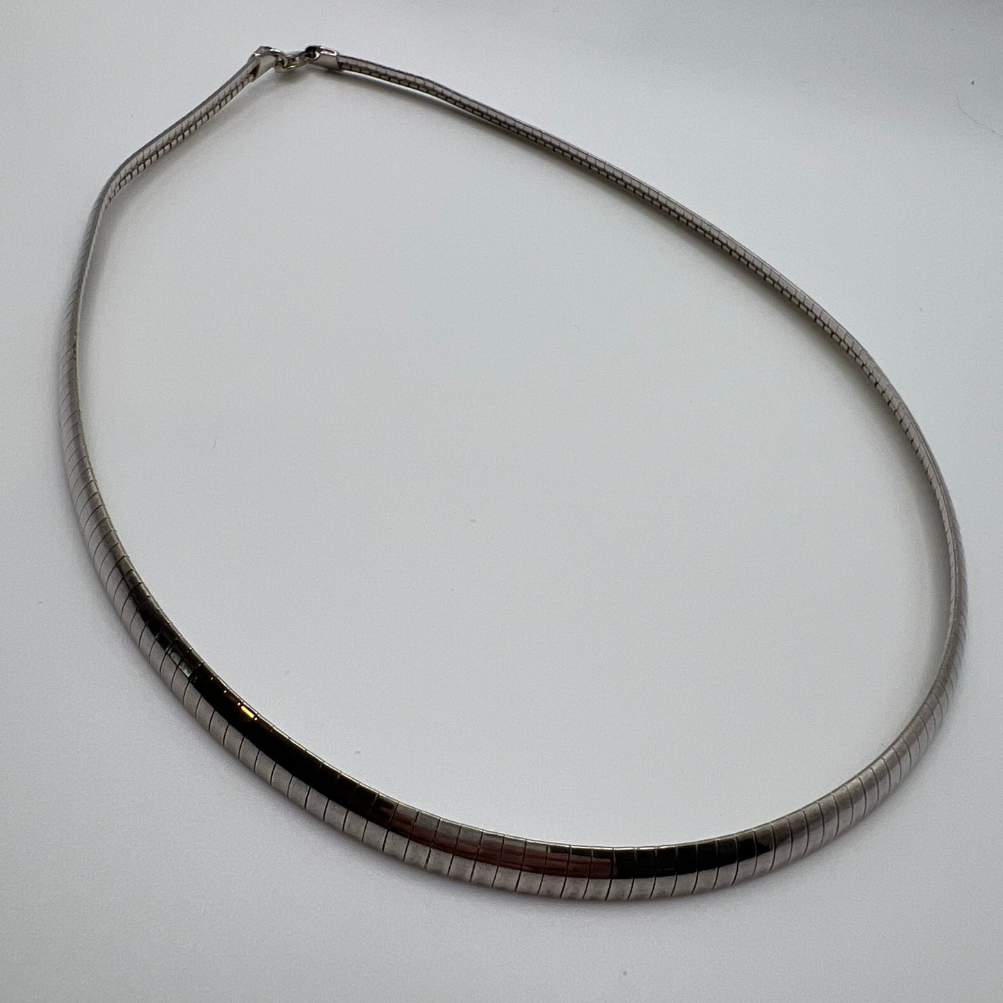 Vintage Sterling Silver Chunky Omega Chain 17” Necklace 27.9g