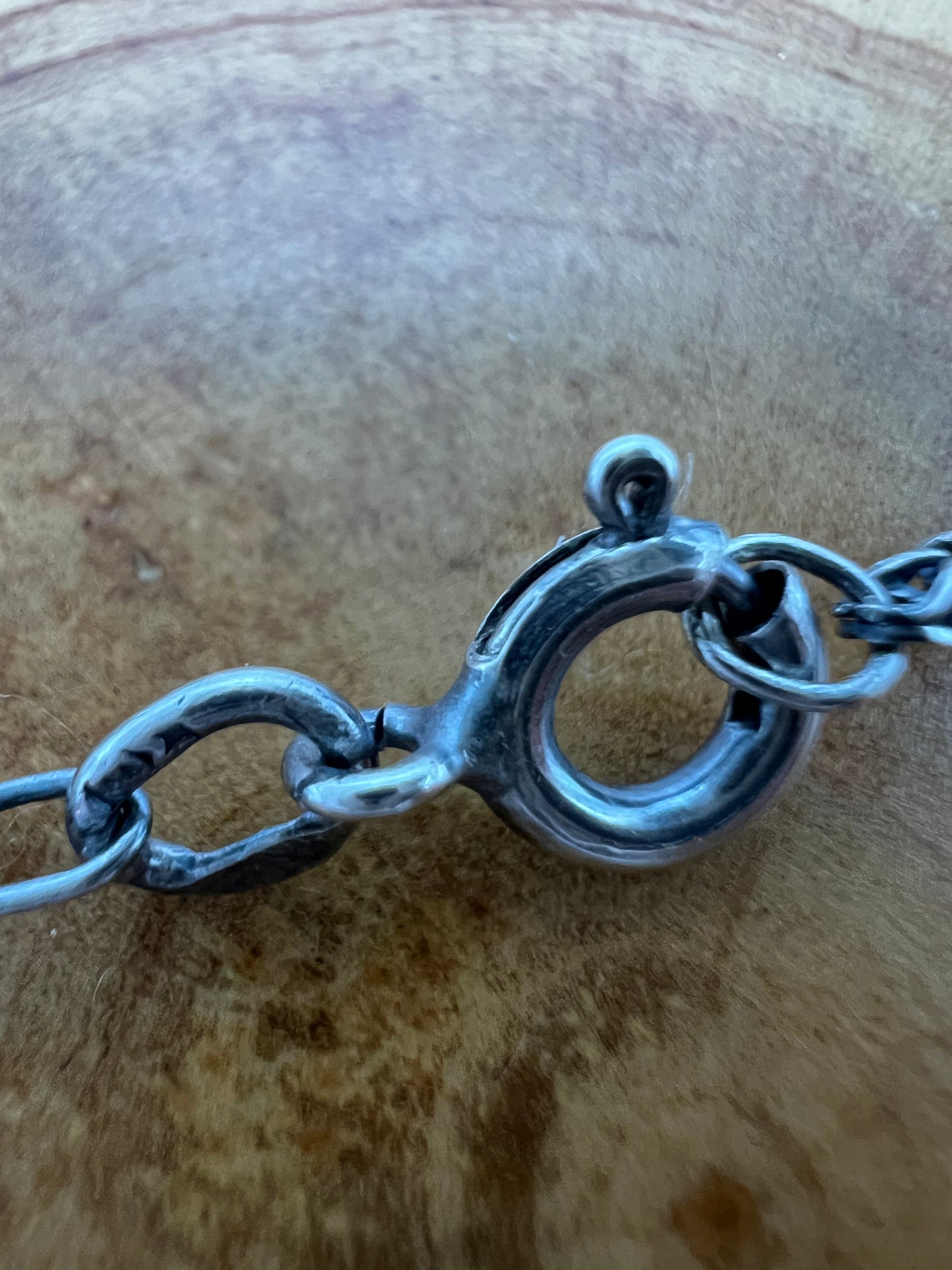 Vintage Sterling Silver Foxtail Necklace with Inlaid Hematite Pendant.