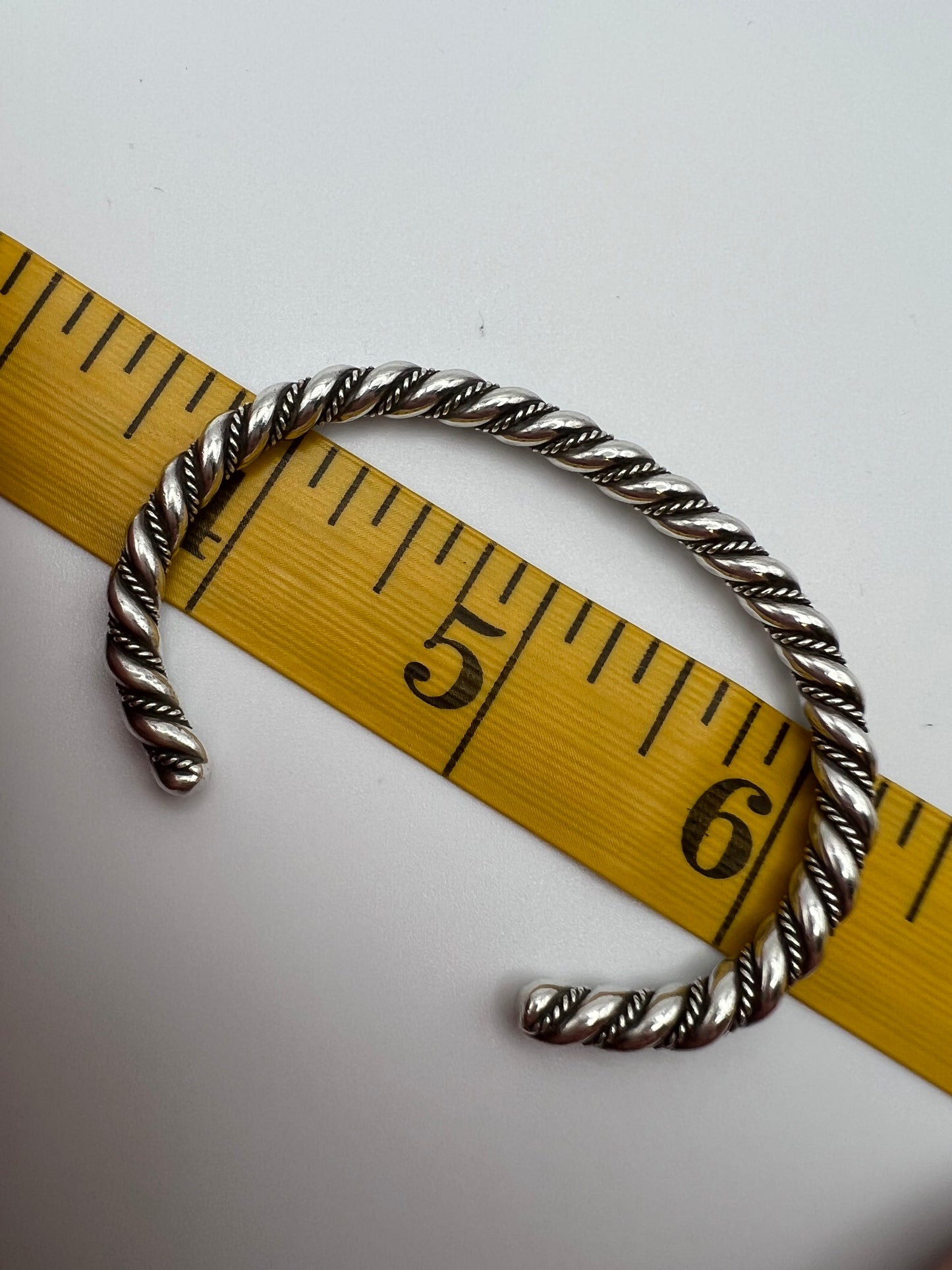 Vintage Sterling Silver Twisted Bangle Bracelet