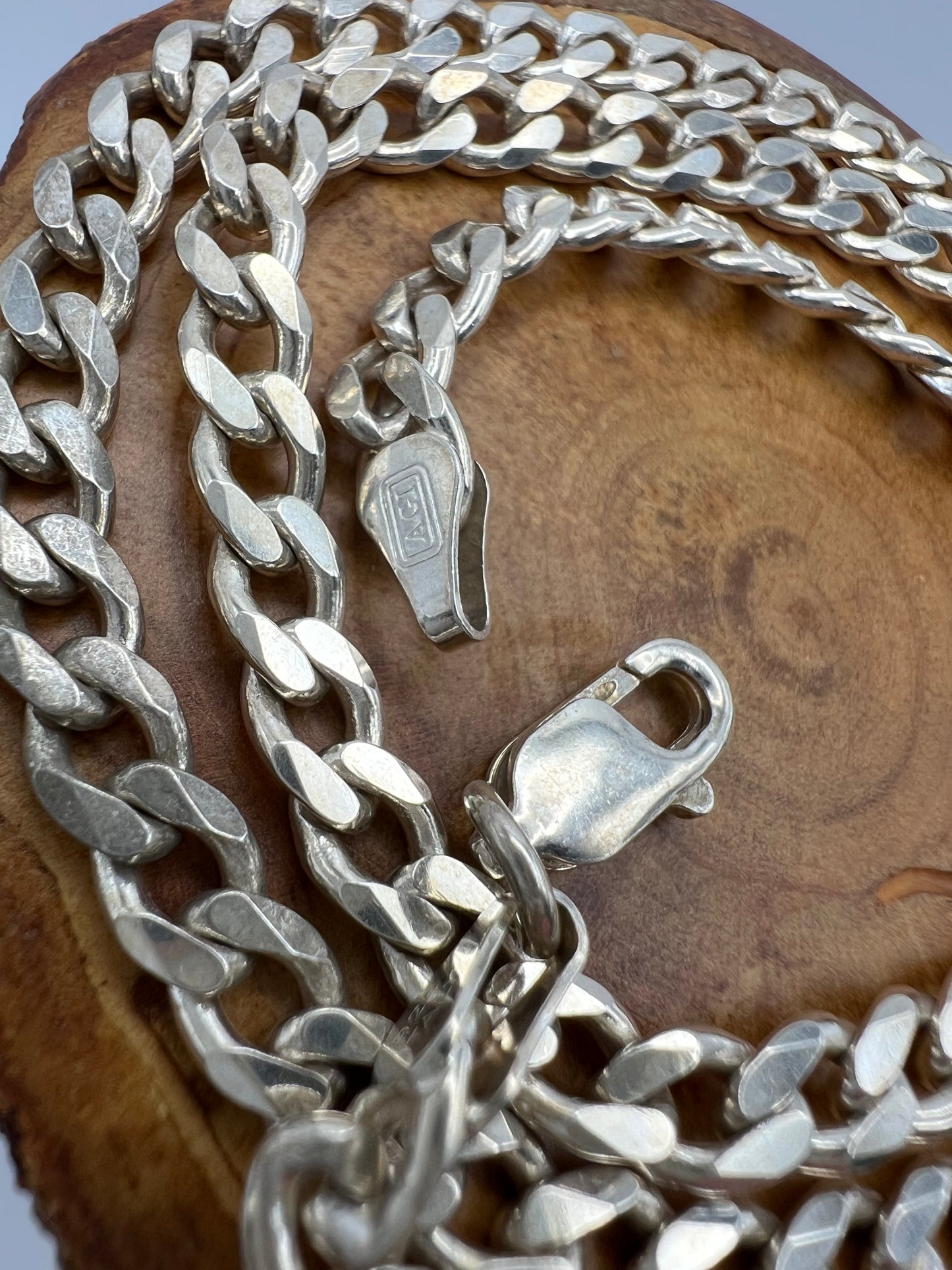19” Italian Sterling Silver Curb Chain Necklace 27.2g