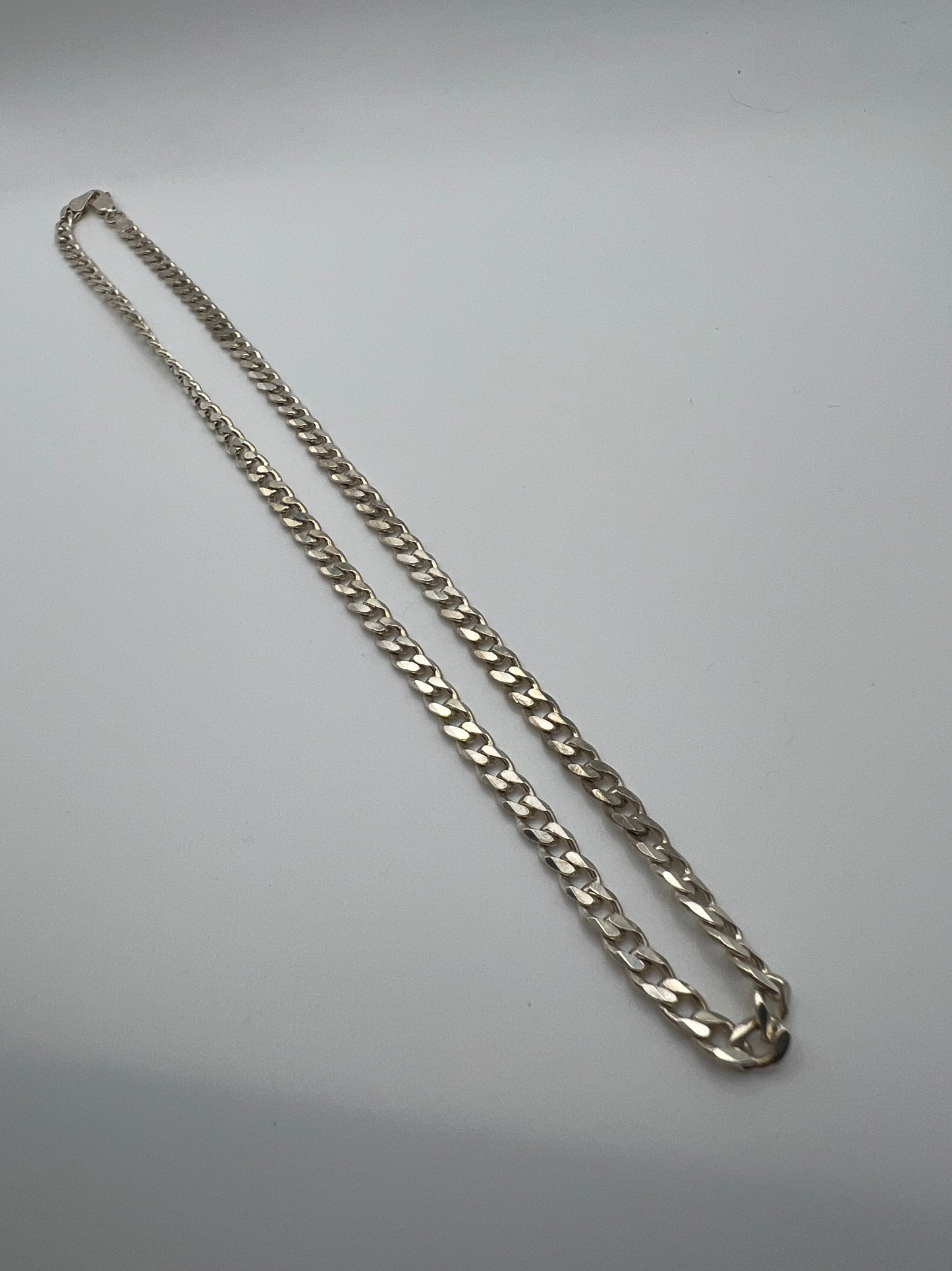 19” Italian Sterling Silver Curb Chain Necklace 27.2g