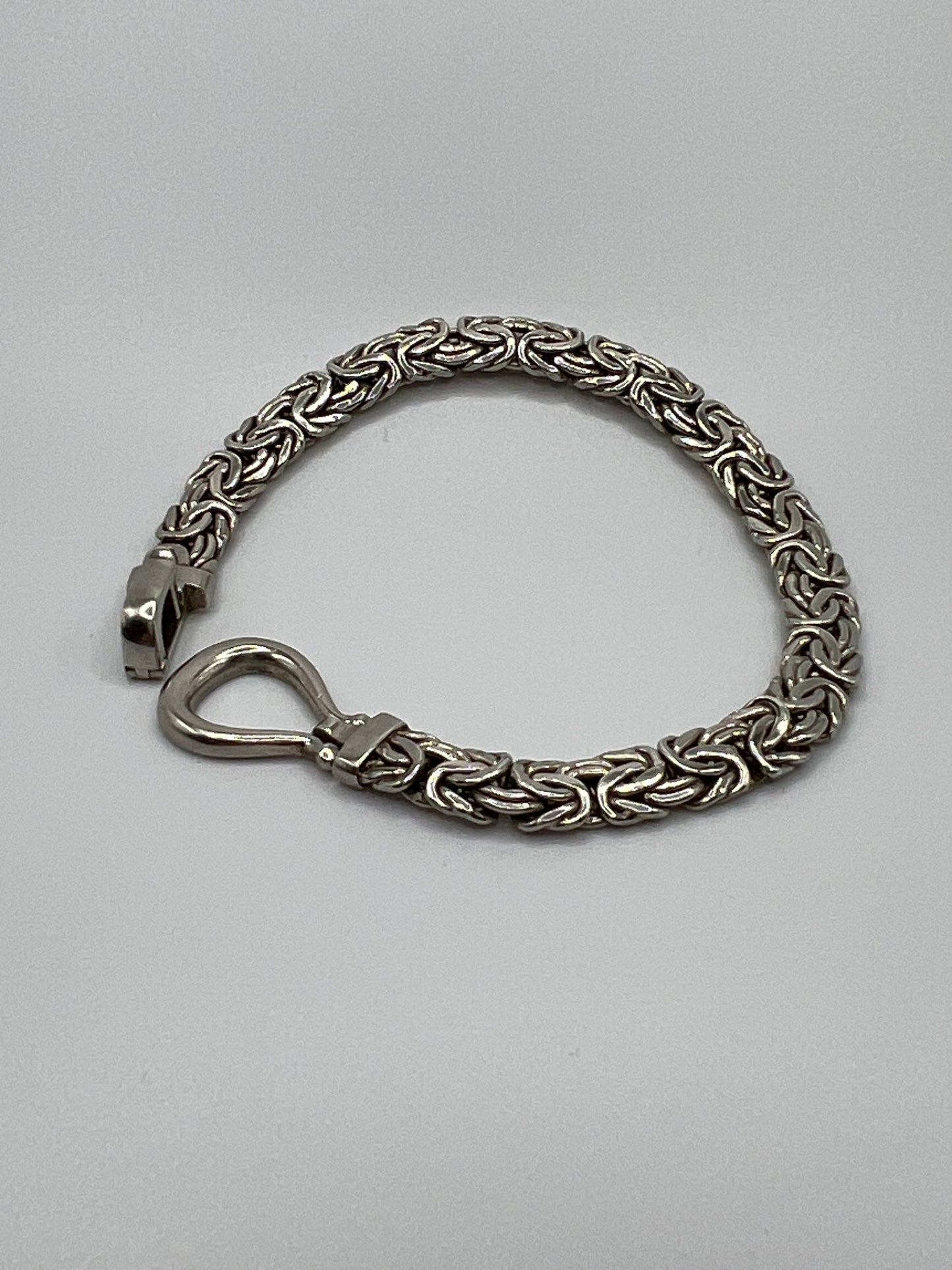 7" AK (Atasay Kuyumculuk)  Sterling Flat Byzantine Style Bracelet