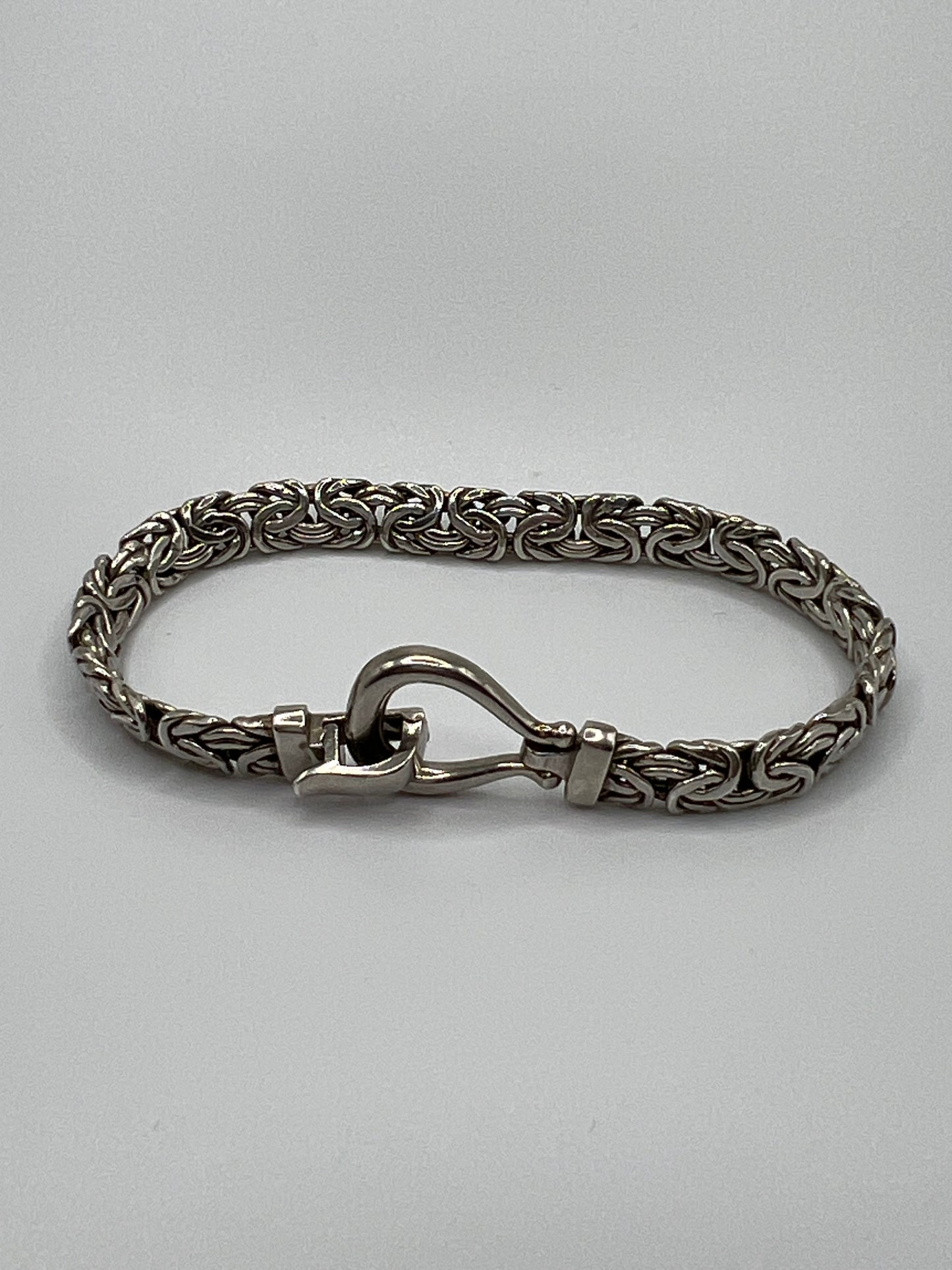 7" AK (Atasay Kuyumculuk)  Sterling Flat Byzantine Style Bracelet