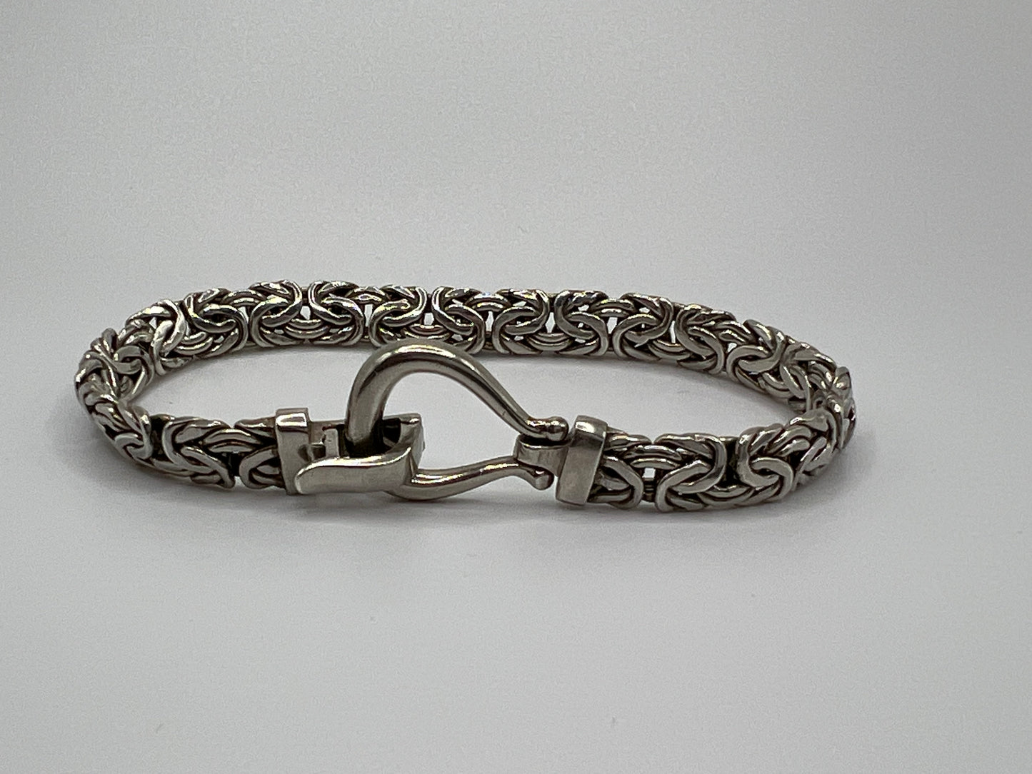 7" AK (Atasay Kuyumculuk)  Sterling Flat Byzantine Style Bracelet