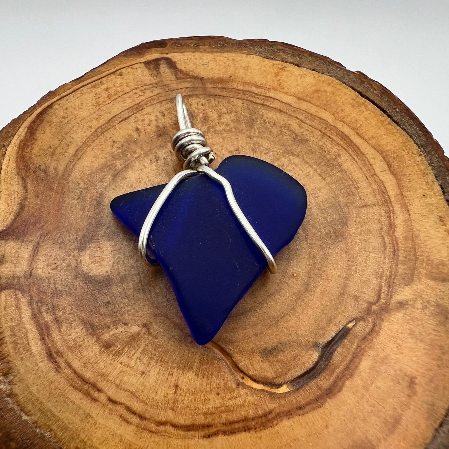 Sea Glass Pendant (Medium) Cobalt Blue