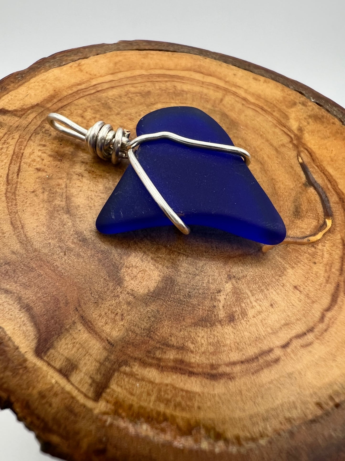 Sea Glass Pendant (Medium) Cobalt Blue