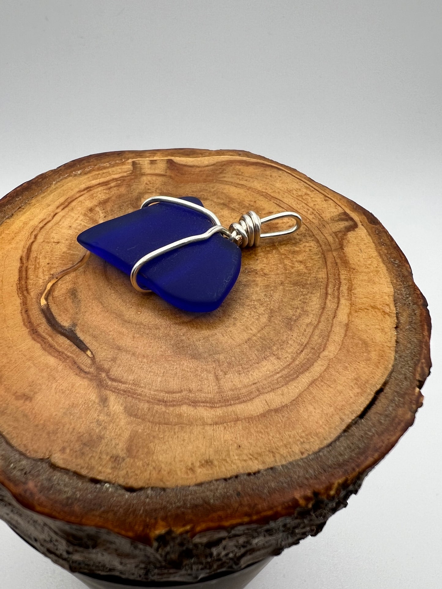 Sea Glass Pendant (Medium) Cobalt Blue