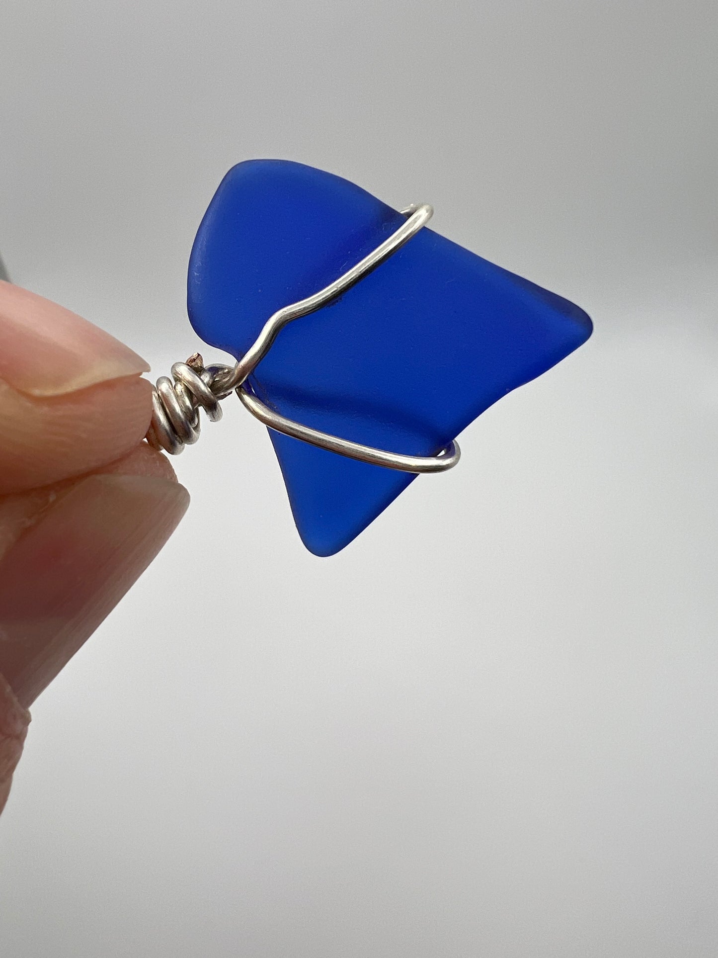 Sea Glass Pendant (Medium) Cobalt Blue