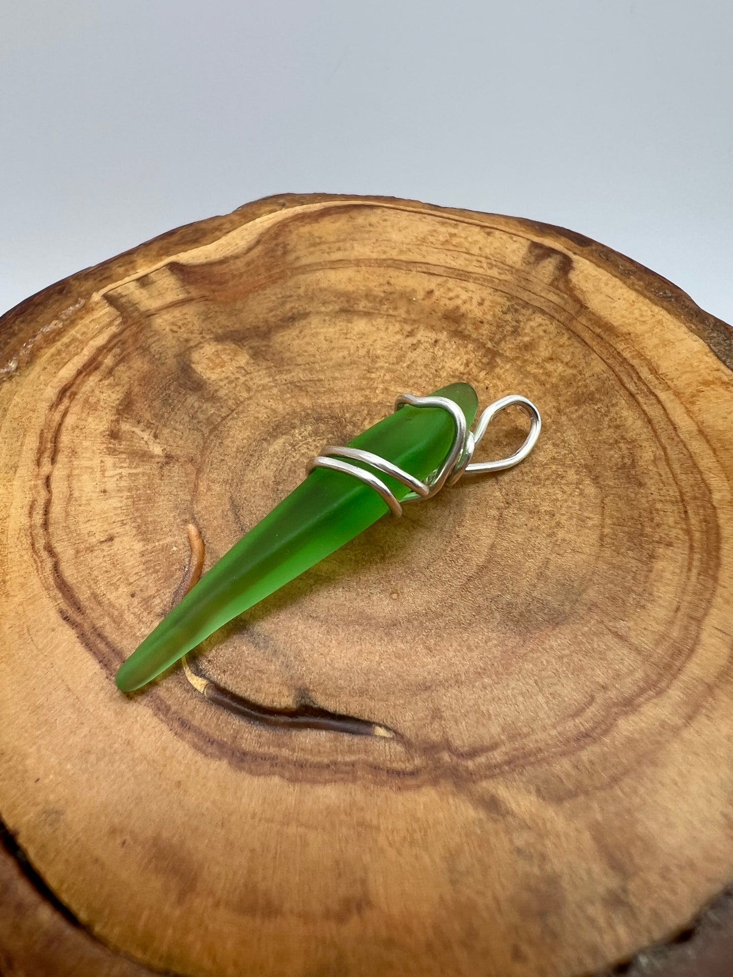 Sea Glass Pendant ( Small ) Green
