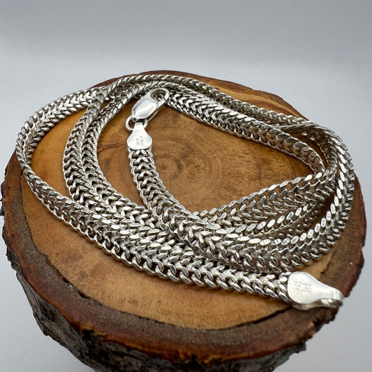 Vintage 23 3/8” Sterling Silver Double Curb Chain Necklace 22.77g made in Italy