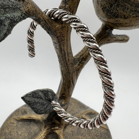 Vintage Sterling Silver Twisted Bangle Bracelet