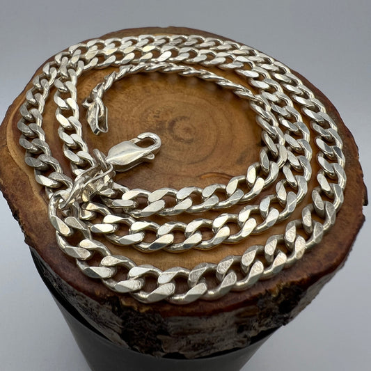 19” Italian Sterling Silver Curb Chain Necklace 27.2g