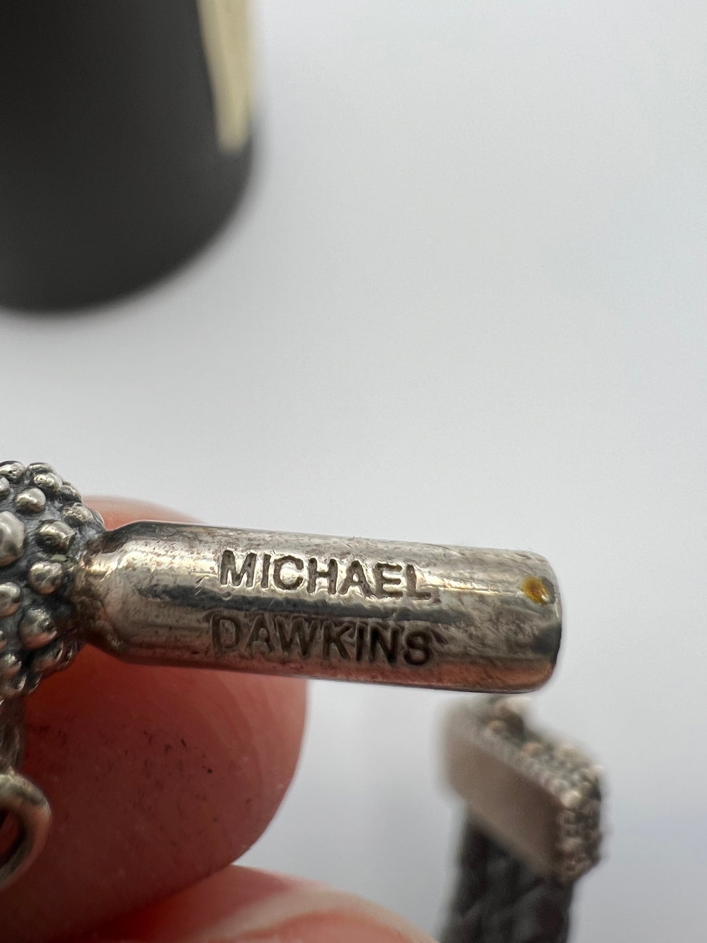 Michael Dawkins - 7” Sterling Silver and Braided Leather Bracelet